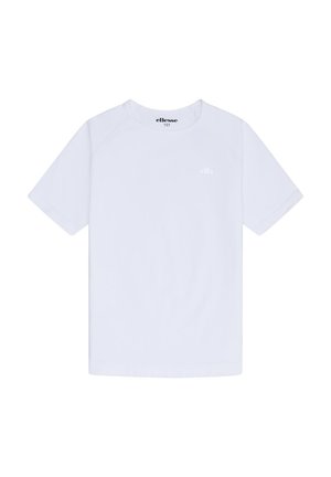 Λευκό κοντομάνικο t-shirt με στρογγυλή λαιμόκοψη, μικρό, διακριτικό λογότυπο στο αριστερό στήθος και την επωνυμία "ellesse" μέσα στο γιακά.