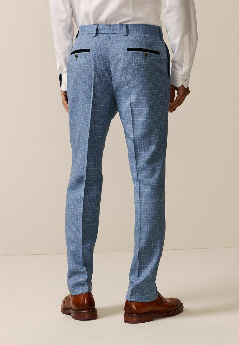 Next TAILORED FIT CHECK REGULAR FIT - Ülikonnapüksid - light blue