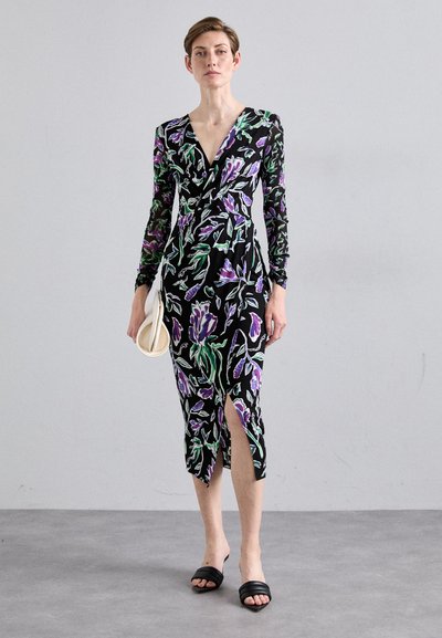 Diane von Furstenberg VIVIANNE DRESS - Denní šaty - black/multicoloured