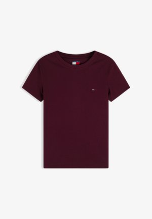 Tommy Jeans, SLIM C NECK TEE - T-shirts basic - calypso berry