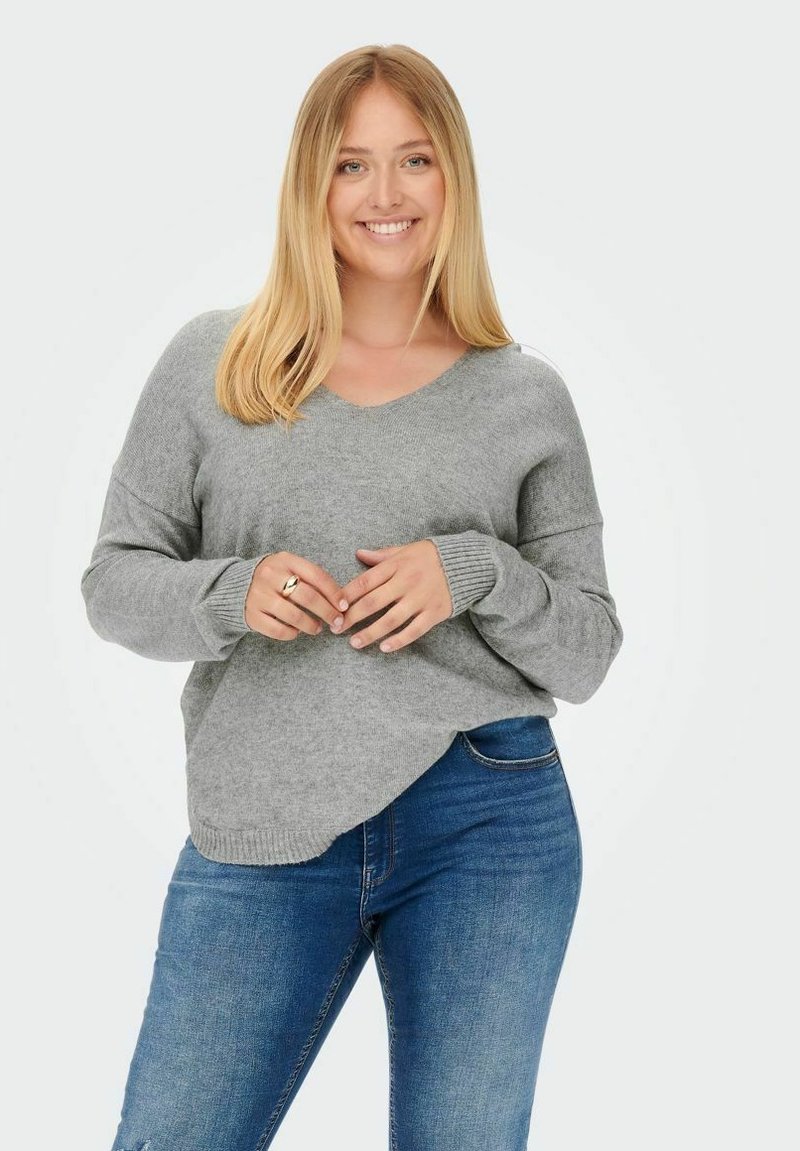 ONLY Carmakoma CARMARGARETA LS PULLOVER KNT NOOS - Trui - medium grey melange