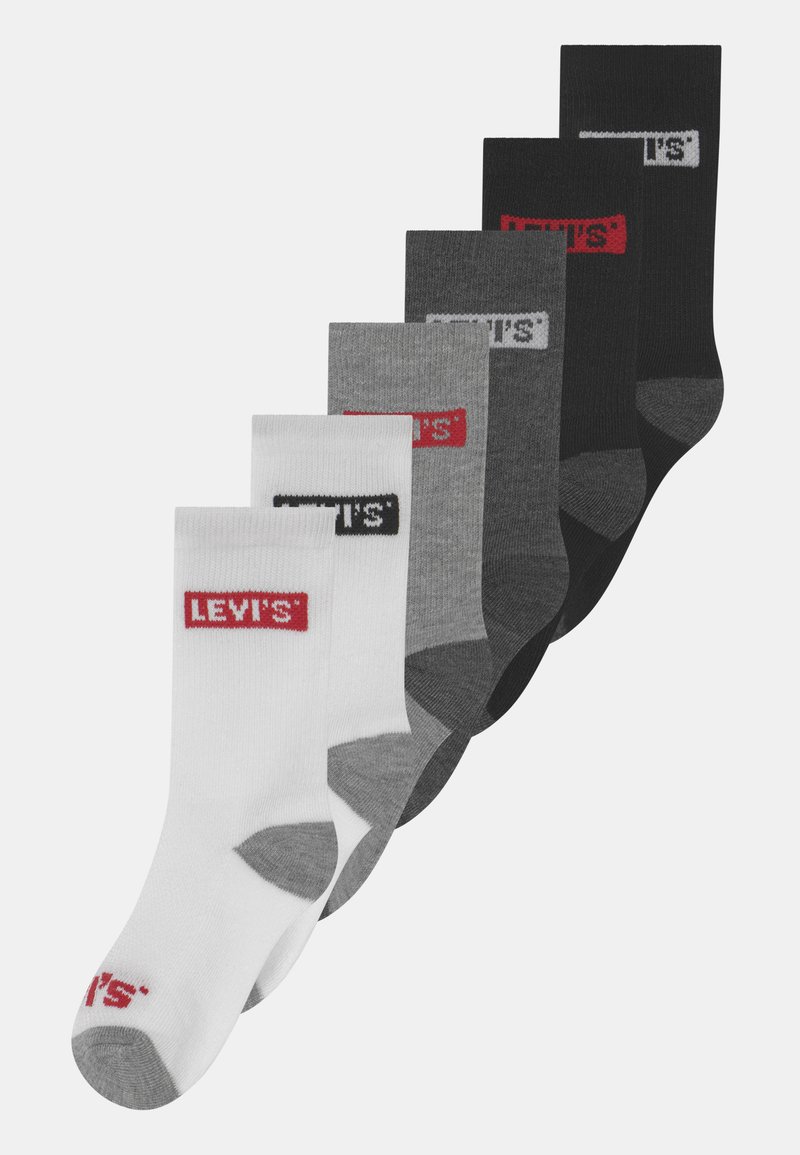 Levi's® BOX TAB HIGH CUT UNISEX 6 PACK  - Calze - dark grey heather