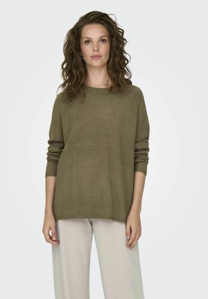 JDY MARCO LS O NECK SPLIT - Džemperis - malt ball