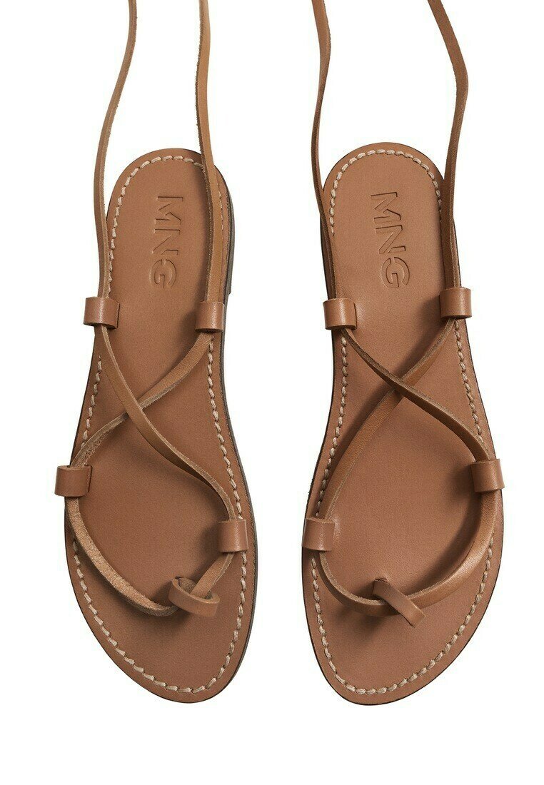 Mango Sandalias de dedo - marron moyen/marrón claro - Zalando.es
