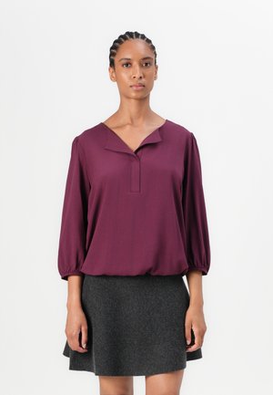 TOM TAILOR WITH V-NECK - Bluse - bordeaux red