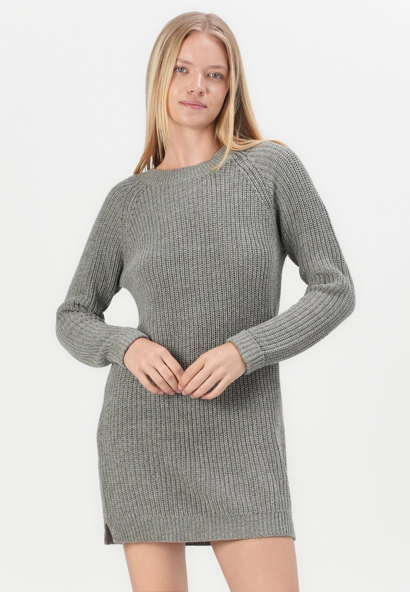 Noisy May NMSIESTA O NECK DRESS - Jumper dress - medium grey  melange/mottled grey - Zalando.ie