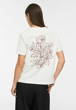 VILA, SHORT-SLEEVED T-SHIRT VILURA ROUND NECK - T-shirt imprimé - snow white