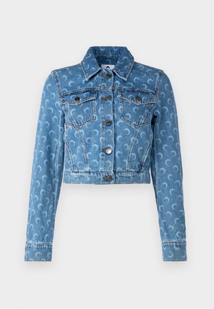 MOON LASER CROPPED JACKET - Denimová bunda - light blue