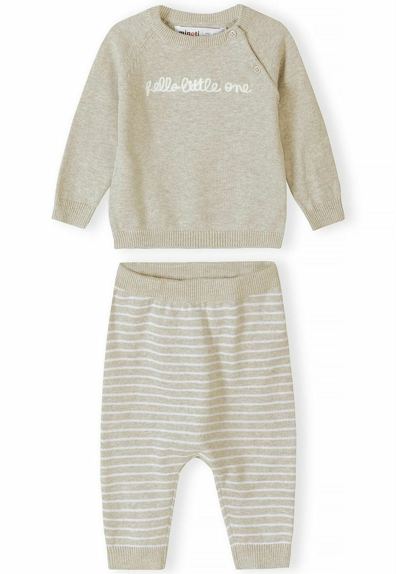 MINOTI KNITTED JUMPER AND PANTS SET - Pulover - beige