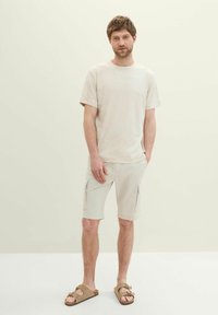 TOM TAILOR T-shirt con stampa - beige palm jacquard design