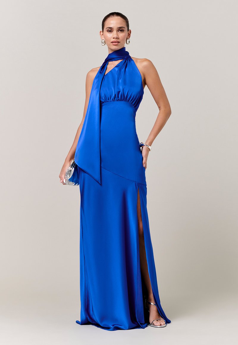chloe blue dress BWLDR - Robe de cocktail neck scarf dress