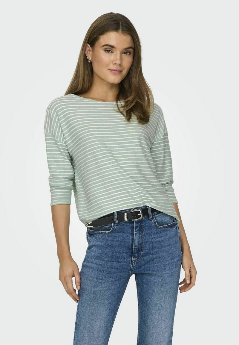 ONLY - BOOTAUSSCHNITT MIT 3/4-ÄRMELN - Langarmshirt - frosty green 1, Vergrößern