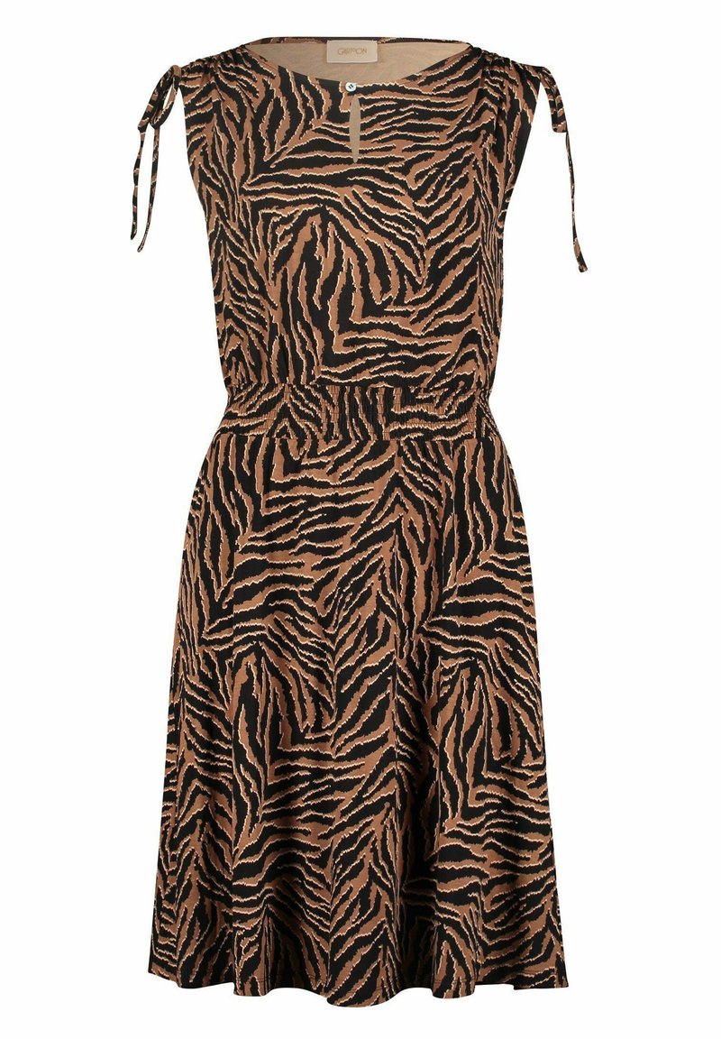 Damen Freizeitkleider | Cartoon Freizeitkleid black camel/braun - HL38511 Damen Freizeitkleider | Cartoon Freizeitkleid black camel/braun - HL38511