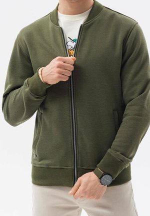 Sweater met rits - green