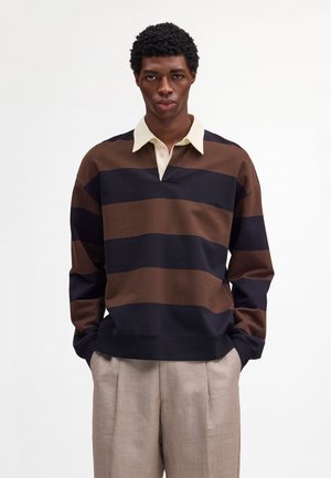 DAVID - Polo - brown stripe