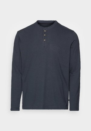 BASIC LONGSLEEVE HENLEY - Långärmad tröja - blue/grey