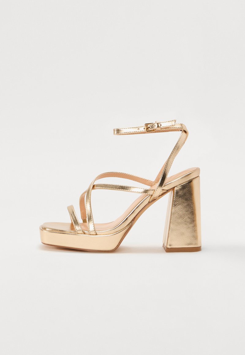Even&Odd Wide Fit - Sandalen met hoge hak - gold coloured, Vergroten