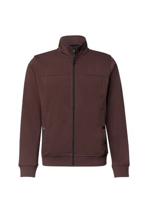 Street One MEN, SWEATJACKE MIT 3D-STRUKTUR UND STEHKRAGEN - Sweatjacke - maroon brown