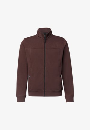 Street One MEN, SWEATJACKE MIT 3D-STRUKTUR UND STEHKRAGEN - Sweatjacke - maroon brown