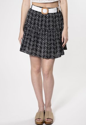 EMBROIDERED - A-lijn rok - black