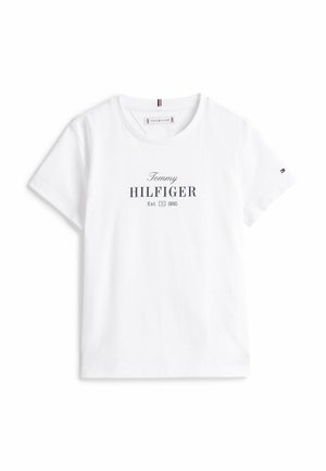 GLITTER LOGO CREW NECK - Camiseta estampada - white