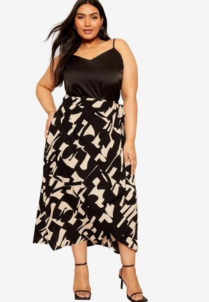 Friends Like These GEO PRINT - REGULAR FIT - Zavinovací sukně - black