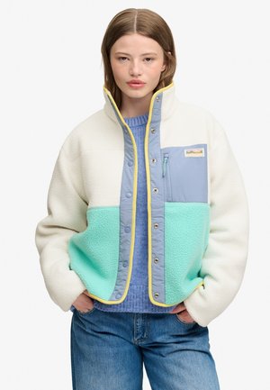 Superdry & Co, COLOUR BLOCK - Giacca in pile - off white