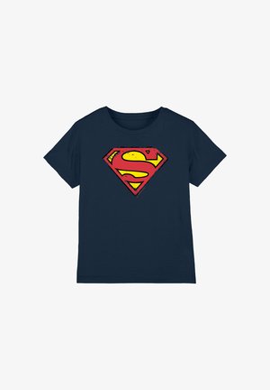 DC COMICS - SUPERMAN, SUPERMAN DISTRESSED SHIELD UNISEX - Print T-shirt - dark blue