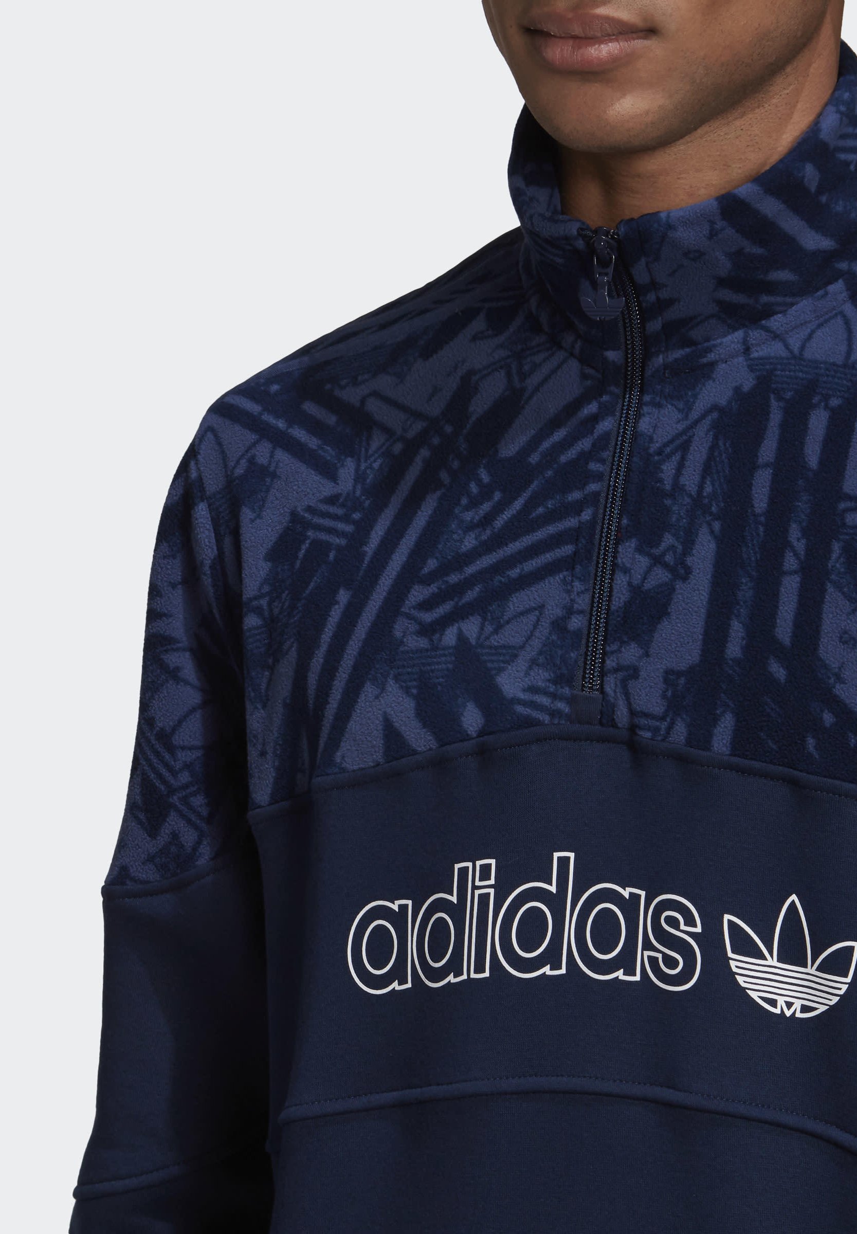 adidas Originals QUARTER ZIP TRACK Sweater blueBlauw adidas Originals QUARTER ZIP TRACK Sweater blueBlauw