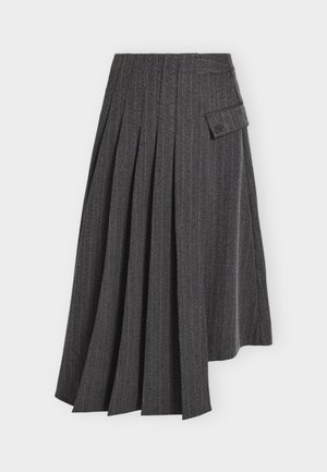 KARL LAGERFELD, PINSTRIPE PLEAT DETAIL  SKIRT - Πλισέ φούστα - grey melange