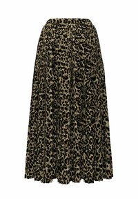 Maxi nederdel i en beige stof med et sort leopardmønster. Har en elastisk talje og et let, plisseret design for ekstra bevægelse.