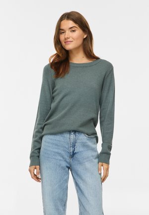 VILA VIRIL O NECK - Vesta - balsam green