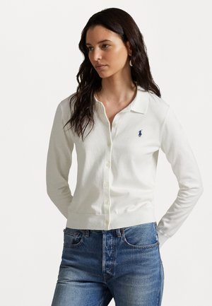 POLO COLLAR BUTTONED CARDIGAN - Gilet - white