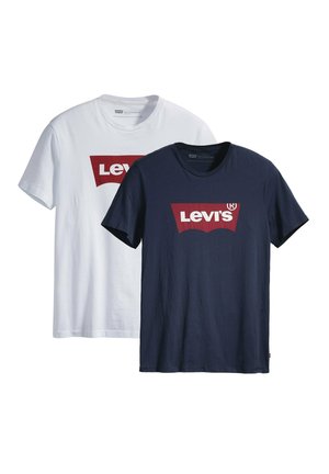 2ER PACK GRAPHIC SET IN NECK RUNDHALS - T-Shirt print - weiß blau