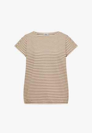 Cecil, T-SHIRT WITH BOAT NECK AND TEXTURE - T-Shirt print - cashmere beige