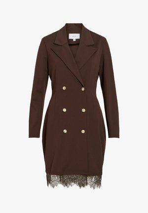 VILA, BLAZER DRESS VICLARA LACE - Robe chemise - coffee bean