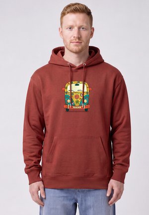 watapparel, HIPPIES BUS UNISEX - Kapuzenpullover - earthy red