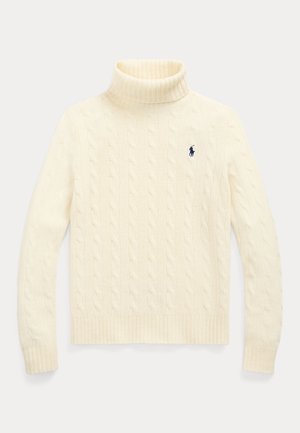 Polo Ralph Lauren WOOL CASHMERE CABLE ROLL NECK JUMPER - Džemper - authentic cream
