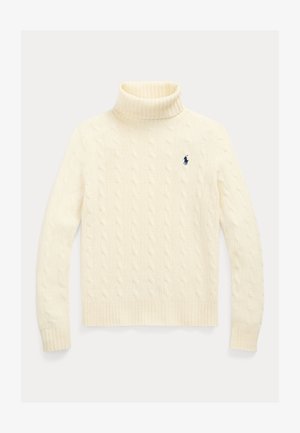 Polo Ralph Lauren WOOL CASHMERE CABLE ROLL NECK JUMPER - Džemper - authentic cream