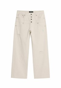 DOUBLE-WAIST RIPPED  - Straight leg jeans - white