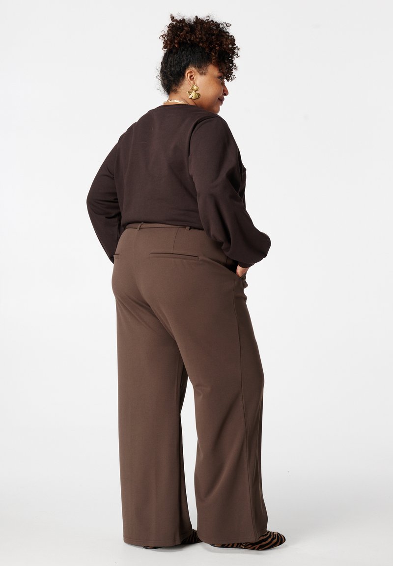 Pantalon Femme Toocool Hiver - Taille Basse - Poches - Tissu Viscose/Polyester/Élasthanne - Marron - Taille XL