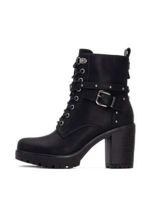 Botines con cordones - black