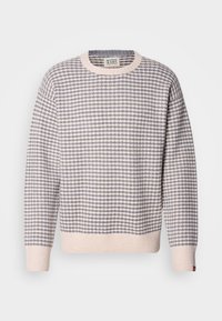 DROPPED SHOULDER PULLOVER - Neule - grey melange/ eggnog