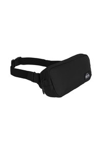 Borsa a vita nera realizzata in nylon resistente, con forma rettangolare, chiusura con zip, cinturino regolabile e patch con logo.