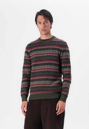 Barbour EASDALE FAIR ISLE CREW NECK SWEATER - Trui - khaki