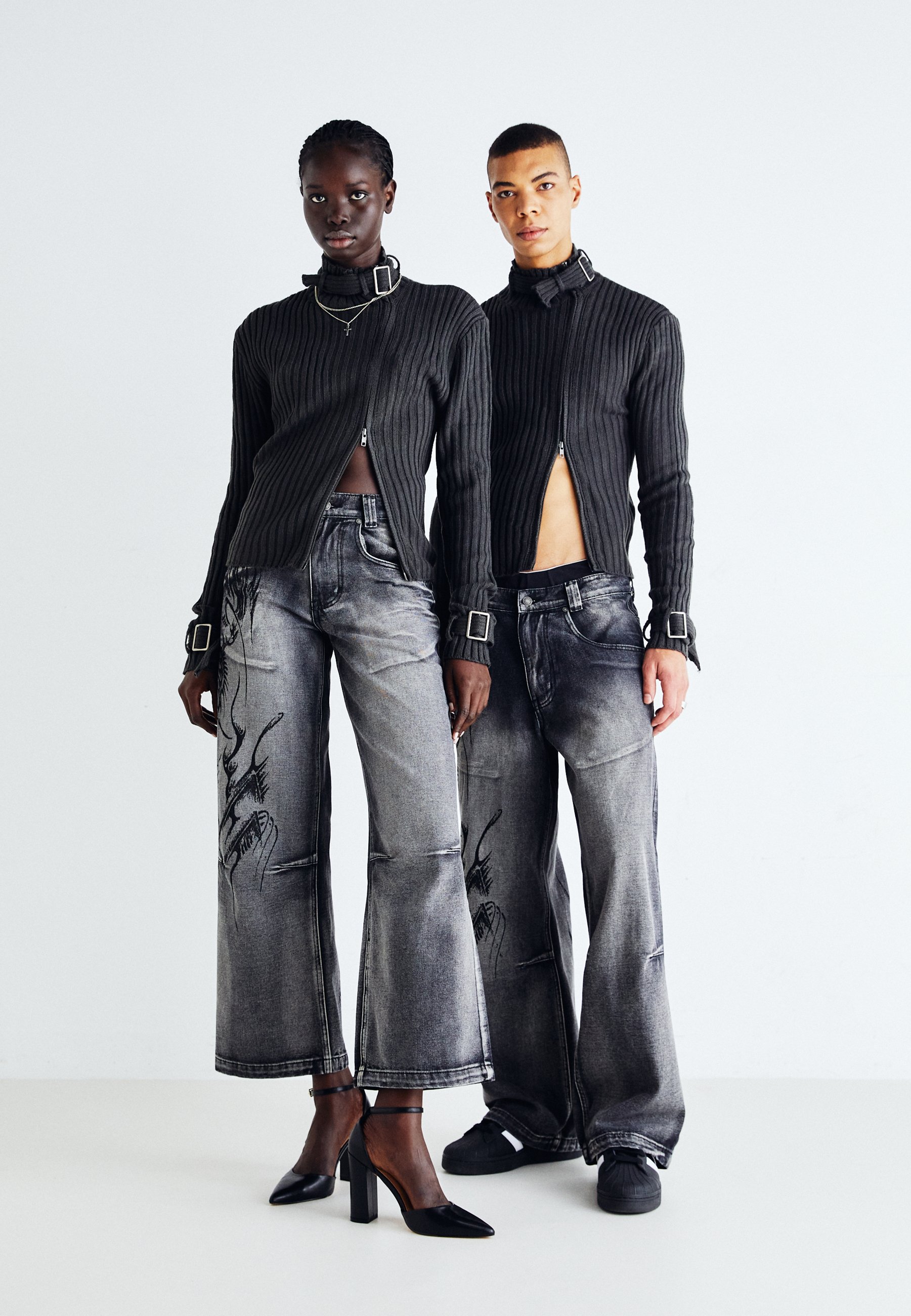 【希少】Jaded London Lazy Willy Brushed Knit Jaded London LAZY WILLY - Loose Jeans - black - Zalando.co.uk