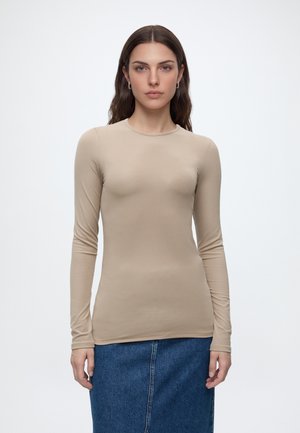 Marc O'Polo, T-SHIRT, LONGSLEEVE, ROUND NECK, RIB - Longsleeve - earthy taupe