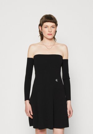 Calvin Klein Jeans OFF SHOULDER DRESS - Φόρεμα από ζέρσεϊ - black