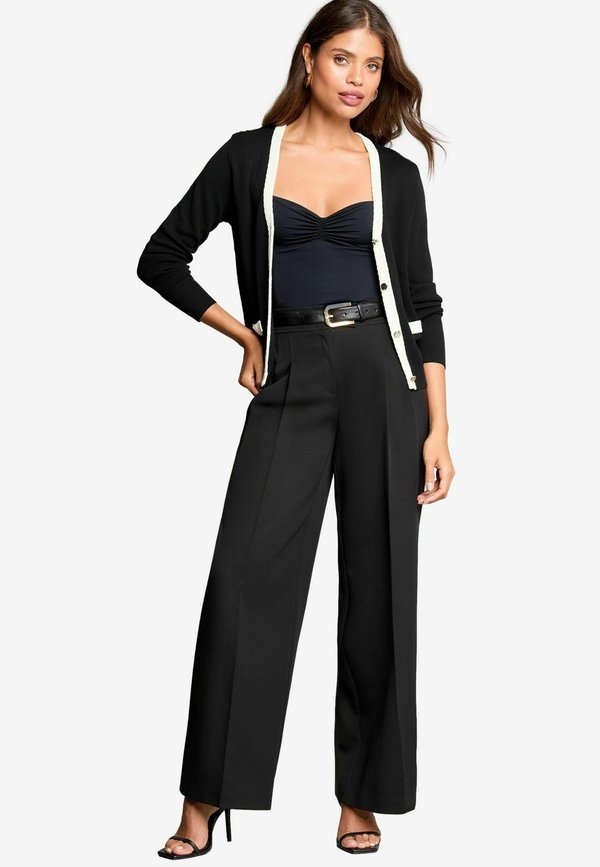 REGULAR FIT TIPPED V-NECK  - Strickjacke