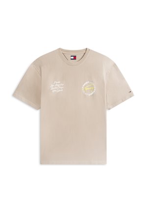 Tommy Jeans, Nyomott mintás póló - limestone dust